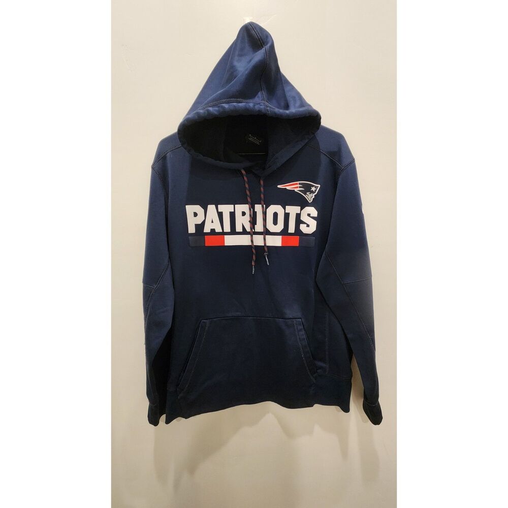 Nike NFL On-Field Apparel Patriots Dri-FIT Navy Hoodie Men's Medium